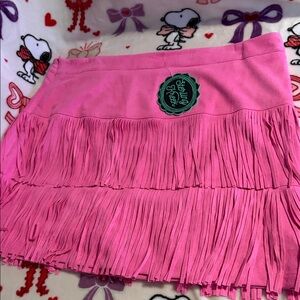 Sterling Kreek Fort Worth Fringe Skort - Pink XL NWT